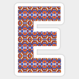 Monogram Letter E- geometric pattern Sticker